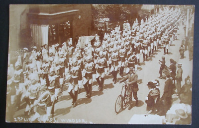 1917 WW1 RPPC 2nd LIFE GUARDS BAND MARCH PARADE WINDSOR BERKSHIRE