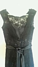 MORI LEE by MADELINE GARDNER  black lace evening gown size 8
