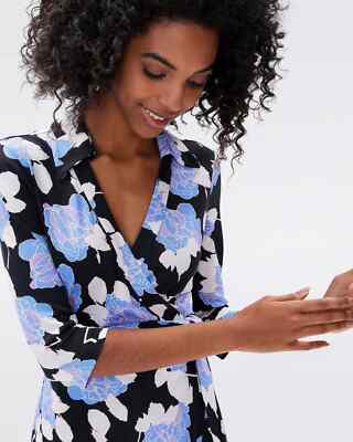 Diane Von Furstenberg DVF Floral Silk Wrap Maxi Dress Size S Sky