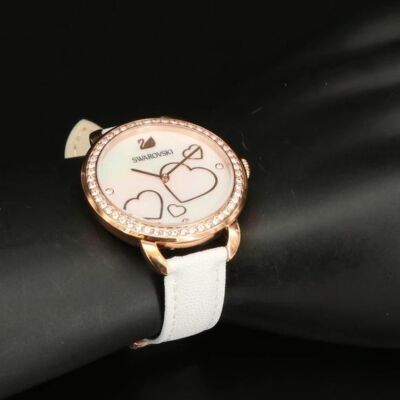 Swarovski Aila Day Heart Watch Swarovski Aila Day Heart Watch, Leather Strap, White, Rose  main image 2