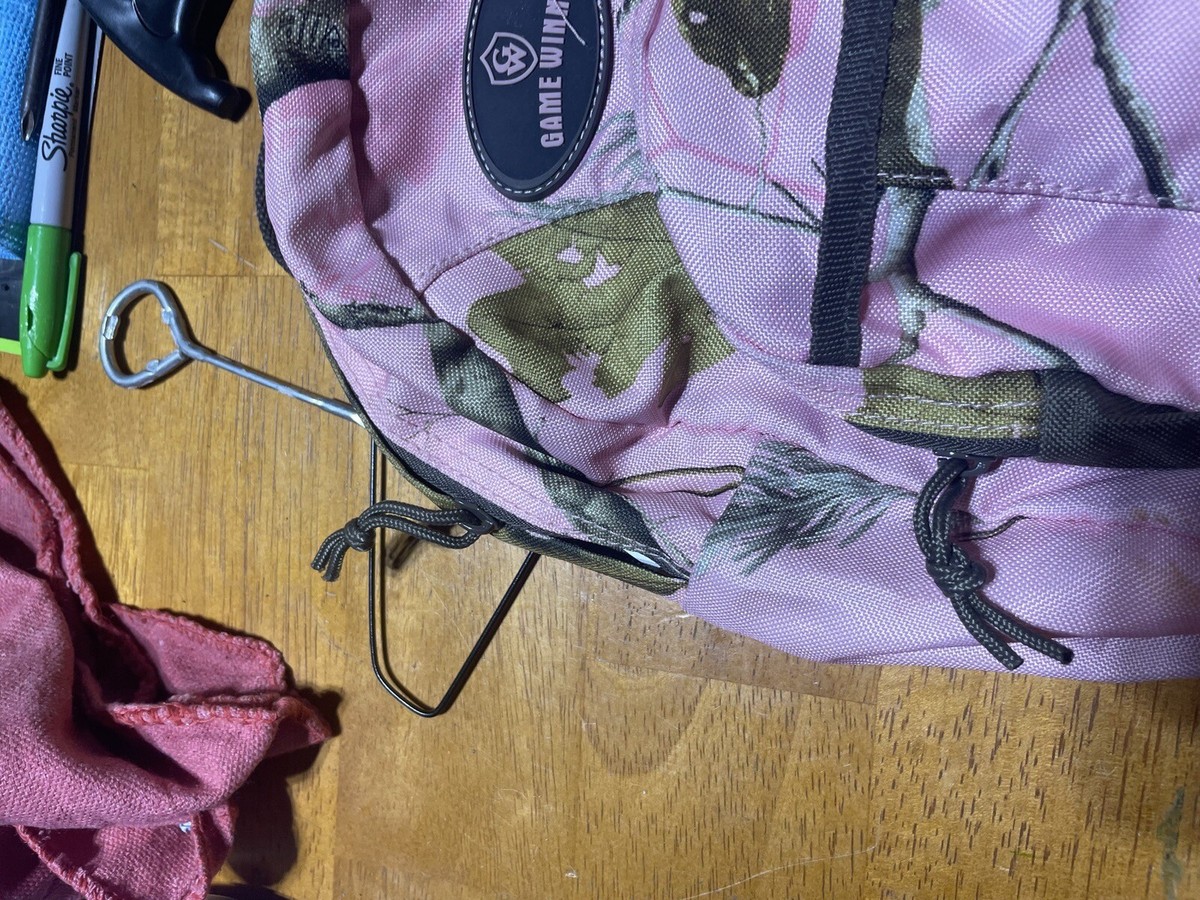 Game Winner Hunting Camo Pink Trimmed Small Backpack, 11 x 10