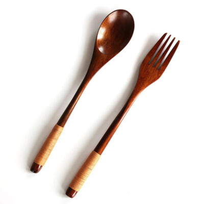 Satz Camping Lffel Gabel Waschbar Bambus Holz Salat Besteck WH | eBay.de