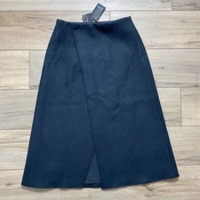 Club Monaco Womens Wool Blend A-Line Cutaway Skirt Size 2 Charcoal