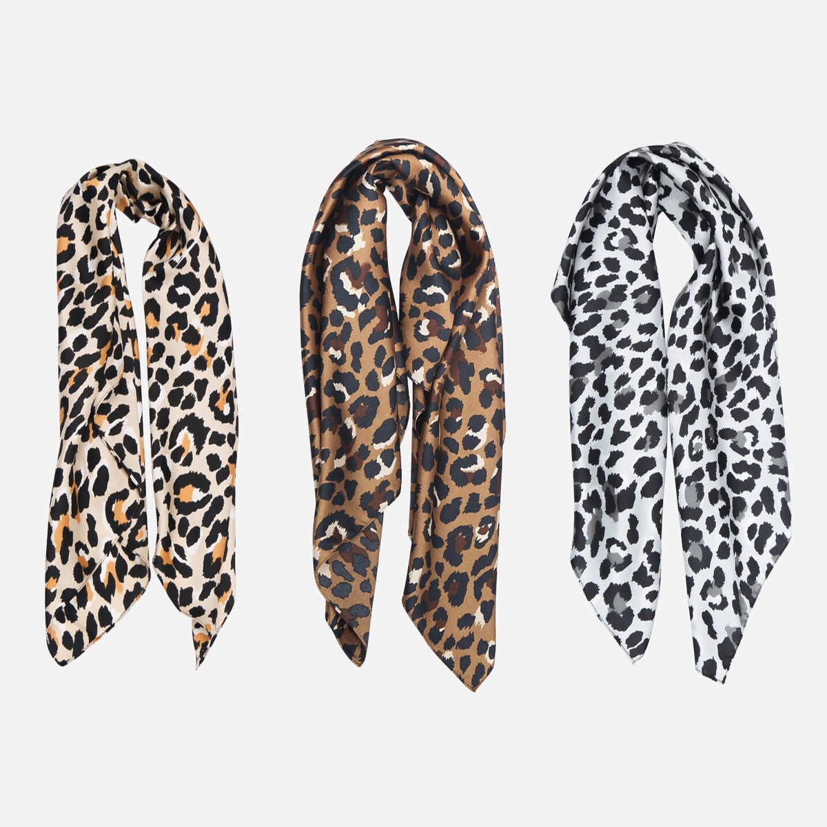 Leopard Print Square Faux Silk Head Scarf 70cm x 70cm Feels Like Real Silk  BNWT