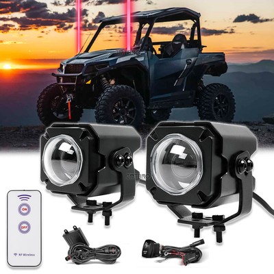 2xWhipless Laser Whip Light RGBW w/ Remote Multi-Function For Polaris RZR 1000XP