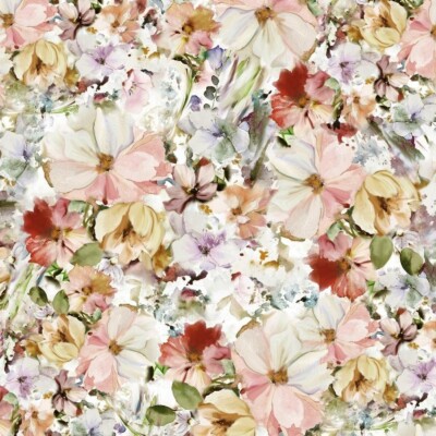 Arabesque Pink Watercolor Floral 108in Wide Back, P & B Textiles