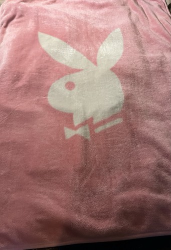 RARE Y2K Vintage Playboy Bunny Deadstock Furry Throw Blanket Double Sided - Picture 1 of 2