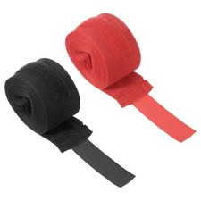 1Set Guantoni Pugno Elasticizzati Lunghi 197" per Muay Thai, Rosso Nero