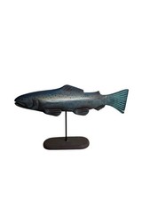Vintage Wooden Palecek Fish Rainbow Trout Figurine Handcrafted Folk Art