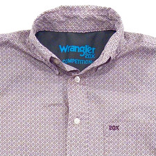Wrangler 20X Competition M Western Shirt Button Down Geometric Rodeo Performance