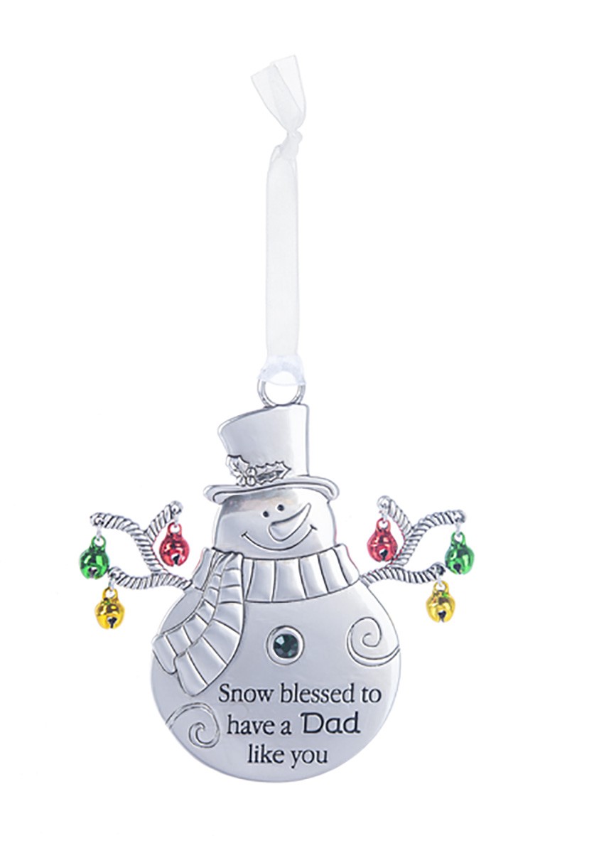 Декоративный снеговик Ganz с украшением в виде колокольчиков - Снег благословлен тем, что у него такой папа, как ты
