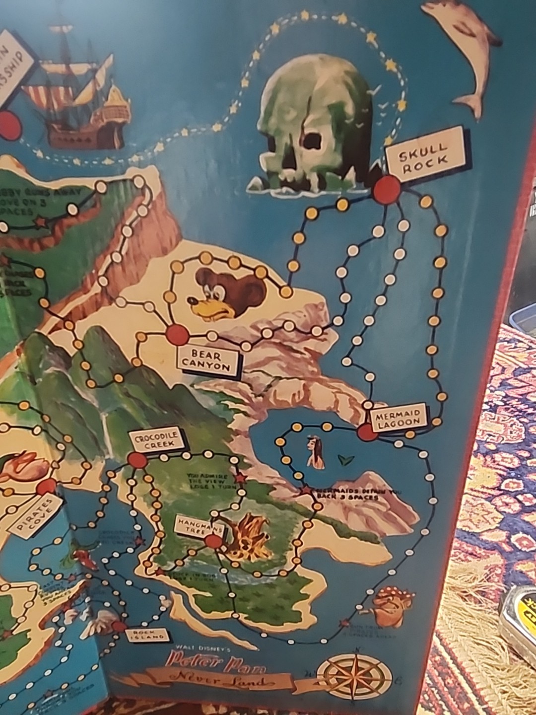 WALT DISNEY'S 1953 PETER PAN A GAME OF ADVENTURE GAME BLUE BOX 