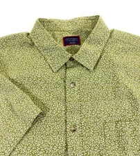 UNTUCKit Men's Byers Regular Fit Short Sleeve Green Botanical Print Shirt XXL