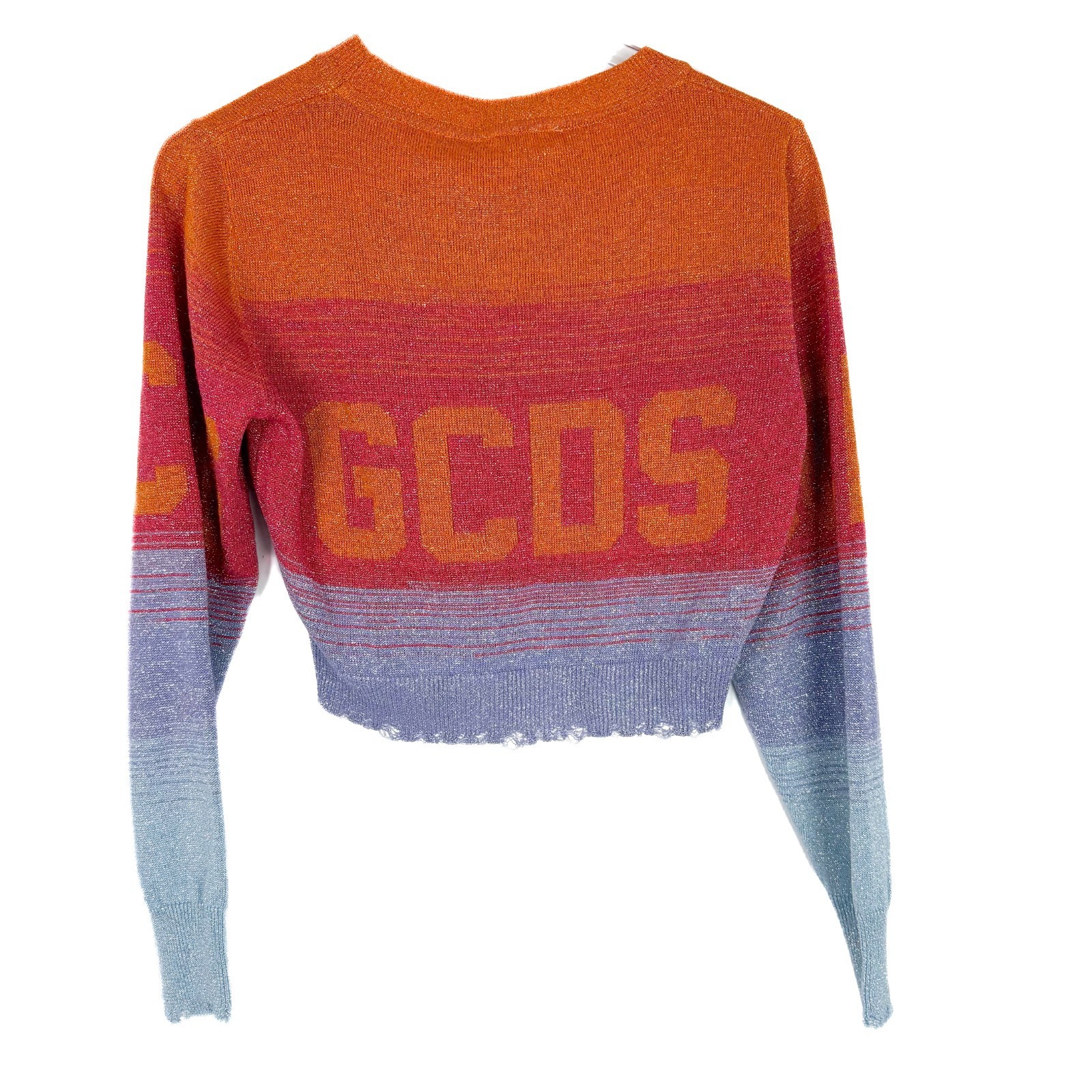 NWT GCDS Multicolor Degradé Sweater Shimmery Distressed Size Medium M $390 NEW