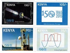 Kenya 2015 - Communications Space - Set of 4 Stamps - Scott #889-92 - MNH