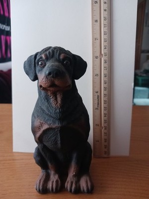 Vintage Resin Rottweiler Statue Figurine 6 1/2 Inches