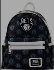 Loungefly NBA Brooklyn Nets Logo Debossed Mini Backpack NEW WITH TAGS