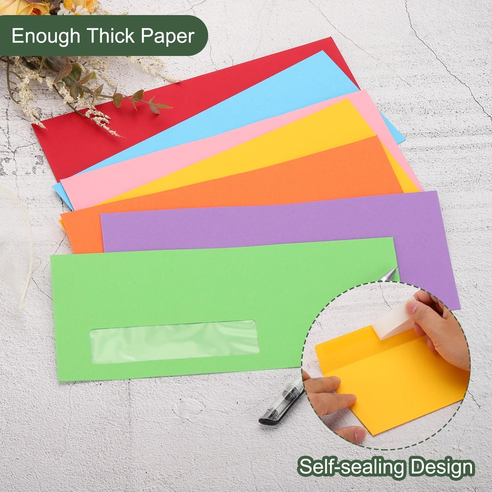 #10 Sobres de Ventana de Negocios Sobres Autoadhesivos, Azul Cielo 25 Piezas Foto 3 de 4