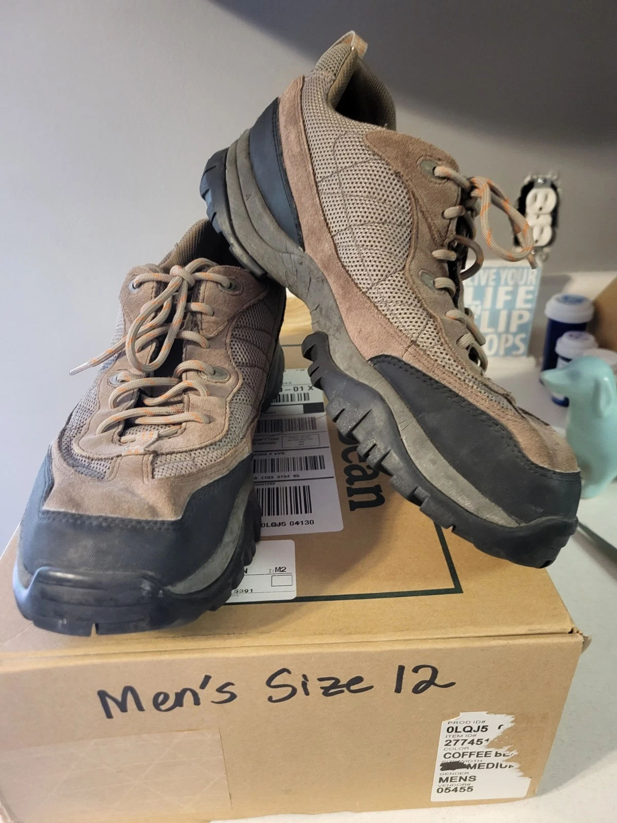 LL BEAN Men's Brown Hiking Shoes Size 12