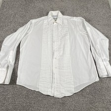 Brooks Brothers Tuxedo Shirt White Pleated Men 16.5-34 Fr. Cuff interior mark