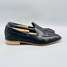 Everlane Shoes Womens 9 Black Leather Modern Loafers Almond Toe Slip On Dress