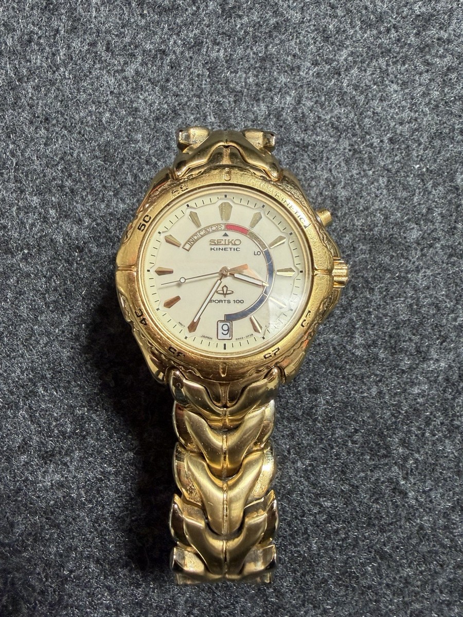 Vintage Seiko Kinetic 5M42-0B09 Sports 100 Men's Display Back Two