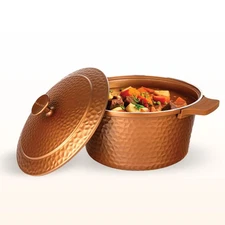 Gotham Steel 5QT Hammered Dutch Oven Pot, Lightweight Ceramic, Oven/Stove Safe