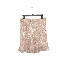 VTG 90s Flowy Pink/Brown Floral Skirt Coquette Fairy Size 12P Large Knee Length