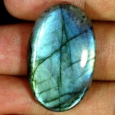 52.30Cts 100 Natural Blue Labradorite Oval Cabochon Gemstone 21X33X7MM