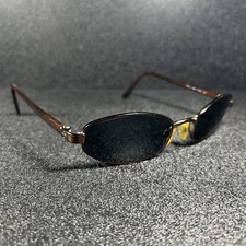 Vintage Sergio Tacchini ST 1071-S Brown Oval Metal Sunglasses Italy FRAMES ONLY