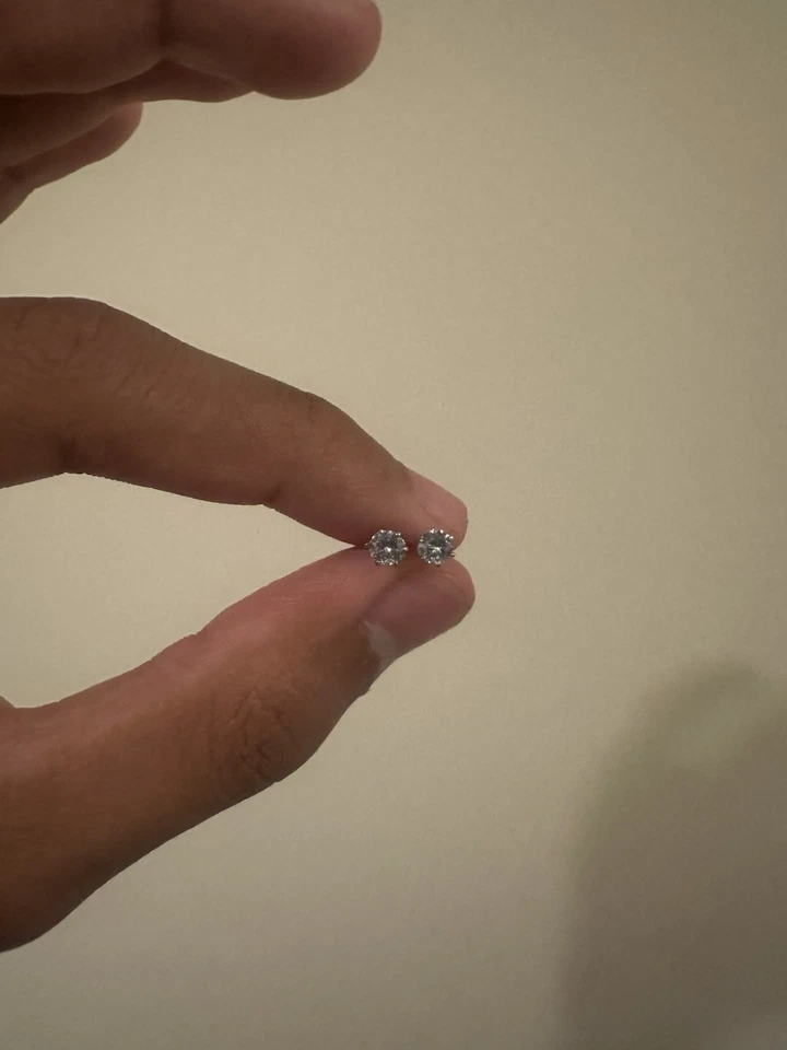 Natural Diamond Pierced Earrings, 0.5ct White Gold - Image 4 of 4