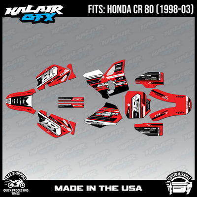 Graphics Kit for Honda CR 80 1998-2003 CR80 Warrior-Red