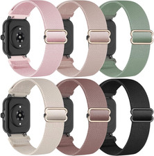 6 Pack Stretchy Nylon Bands Compatible with Amazfit Active 2/Active,20Mm Soft Fa