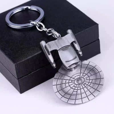 Star Trek USS Enterprise Space Ship Keyring Travel Dangle Novelty Fan Gift - Image 1 of 3