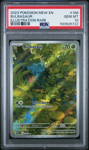Pokémon MEW EN-151 #160/165 Bulbasaur Illustration Rare – PSA 10 Gem Mint 2023