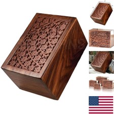 Elegant Handcrafted Rosewood Cremation Urn for Human Ashes - 10 Lbs Capacity