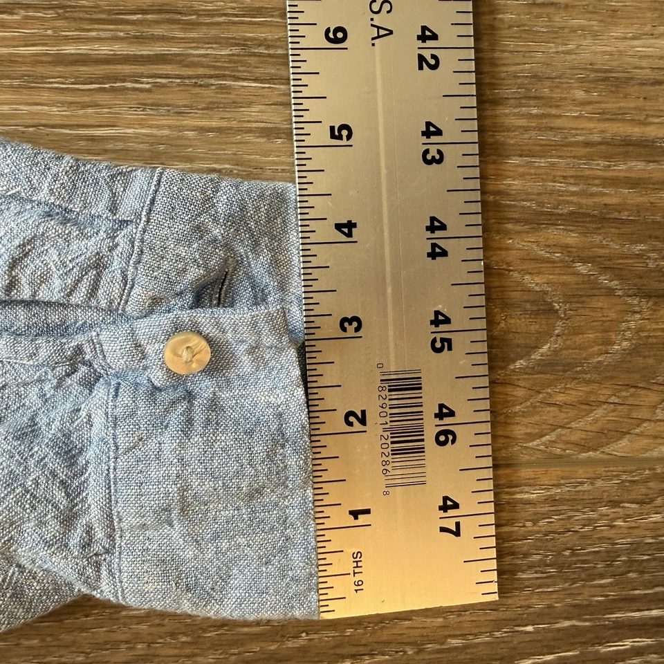 Orvis Women’s Long Sleeve Light Blue XL Linen Top Preppy Y2K - Изображение 4 из 4