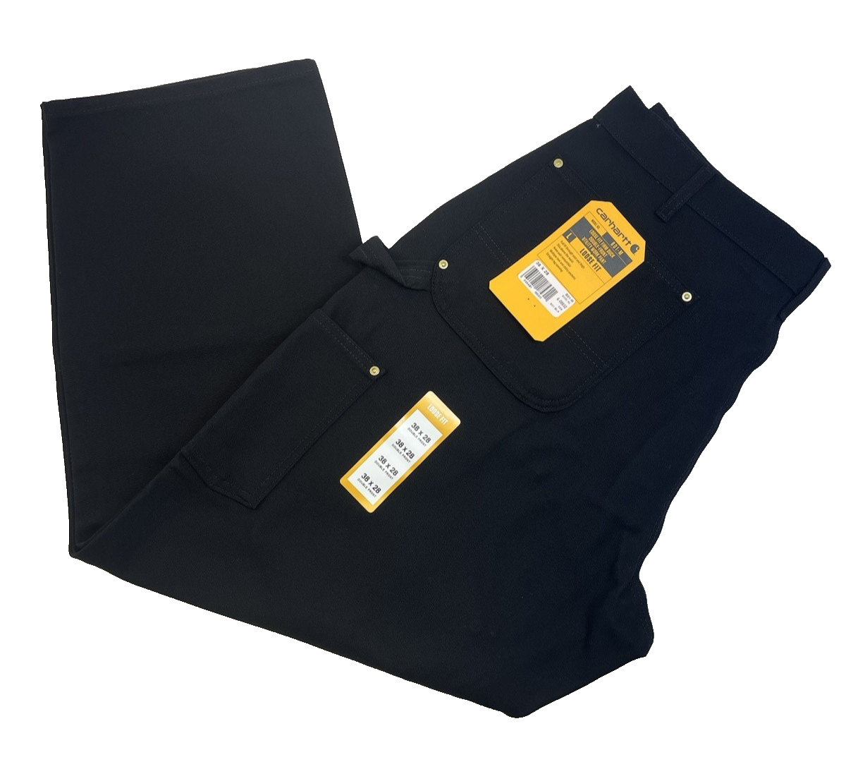 Brand New CARHARTT Mens 38x28 Loose Fit Double Knee Black Duck