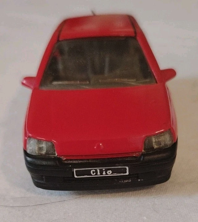 SOLIDO - RENAULT CLIO (1990)- Modellino Auto Metallo Rosso-1:43-Vintage - 8,5 cm - Immagine 3 di 4