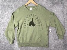 Disney Sweatshirt Unisex Small Oversized Green Walt Disney World Castle Magic