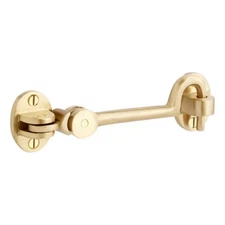 Signature Hardware - 5-1/2" - Classic Solid Brass Cabin Door Hook - Satin Brass