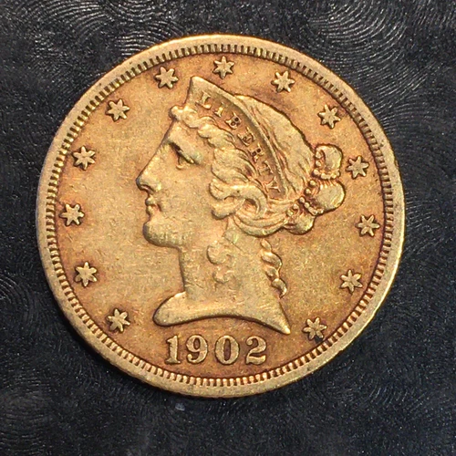 1902-S $5 Gold Liberty Head - Nice Details - High Quality Scans #P733