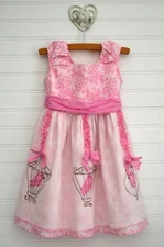 Girls P.S. by S.P. Sz 2T Pink Sleeveless Floral Birdcage Ruffle Dress Party bird