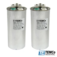 TEMCo 80+5 uf/MFD 370-440 VAC volts Round Dual Run Capacitor 50/60 Hz -Lot-2