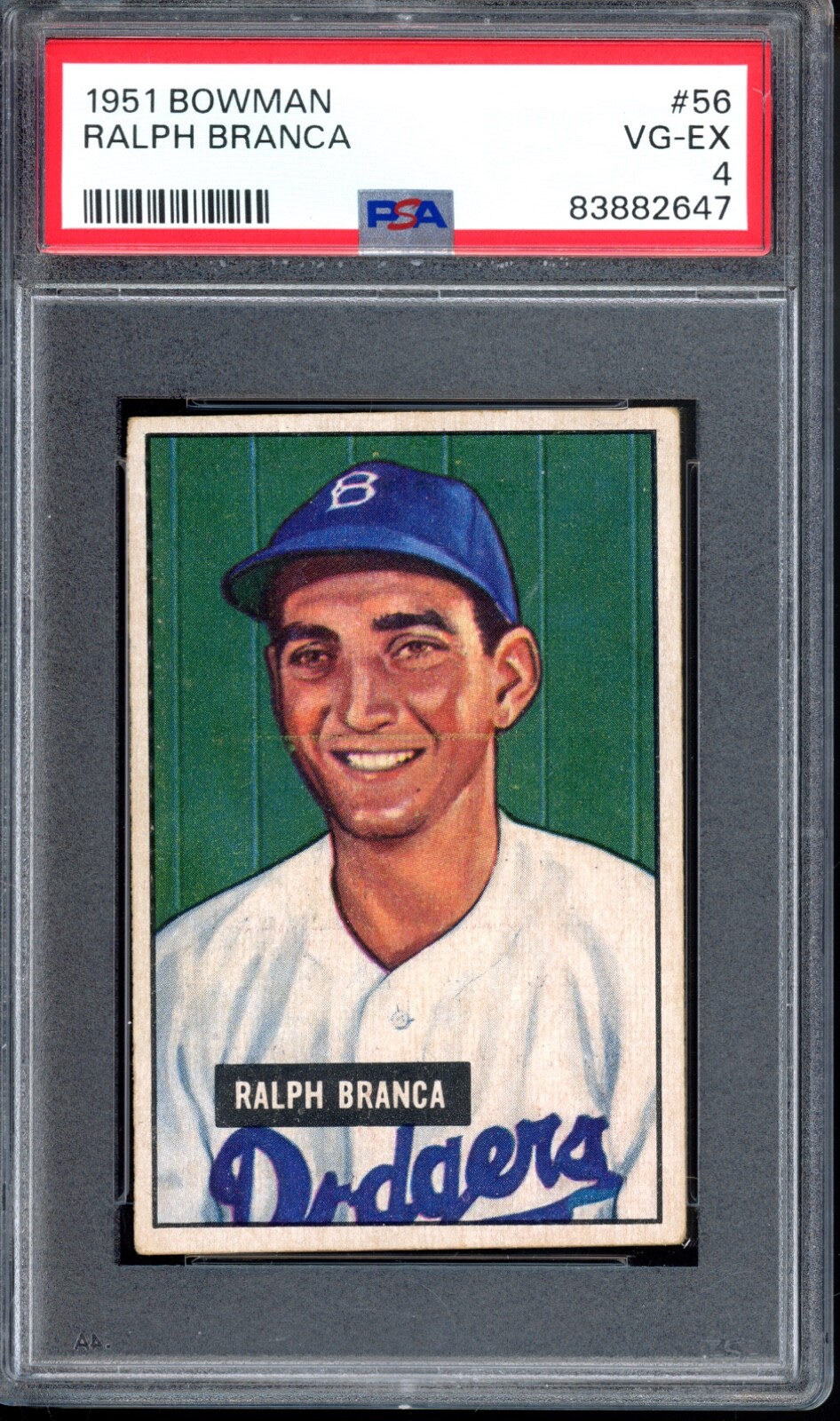 1951 Bowman #56 Ralph Branca PSA 4 Brooklyn Dodgers Baseball Card