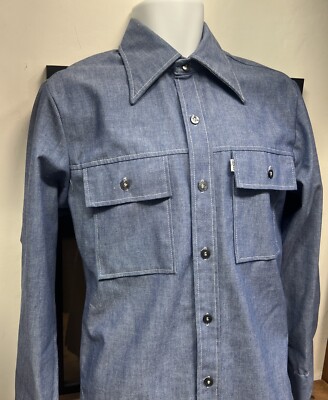 Vtg 70s Levi's M White Tab Panatela Sportswear Shirt Raw Vtg 70s Levi's M White Tab Panatela Sportswear Shirt Raw
