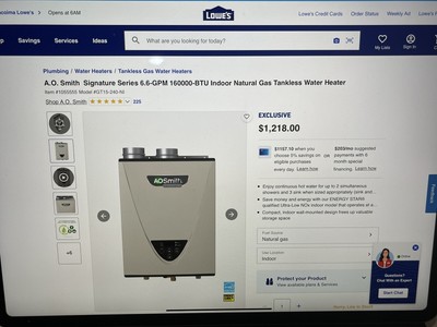 A.+O.+Smith+GT15-240-NI+Tankless+Water+Heater%2FBoiler+-+Beige for sale  online | eBay