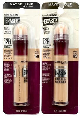 2X Maybelline Instant Age Rewind Eraser Dark Circles Treatment Concealer #120
