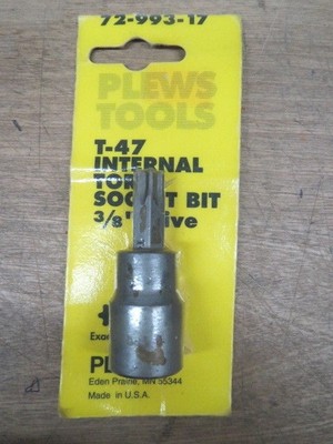 INTERNAL TORX SOCKET BIT 3/8 DR  T-47 PLEWS TOOLS 72-993-17 (LL0975)
