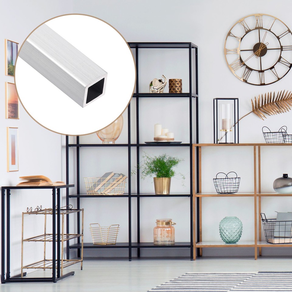 2Pcs Square Aluminum Tube 12mm x 12mm x 1mm x 200mm 6063 Aluminum